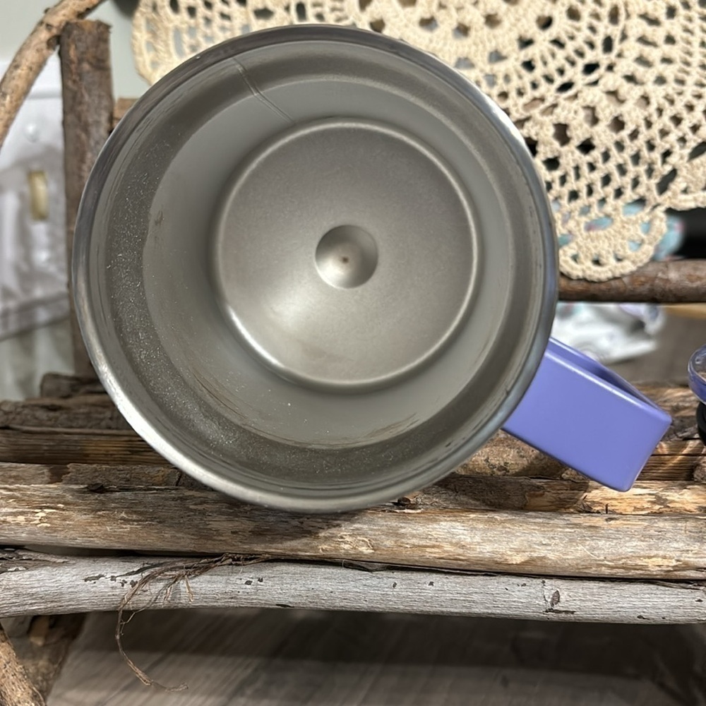 PRE OWNED BE STILL AND KNOW PSALMS 46:10 LAVENDER CAMP STYLE STAINLESS STEEL MUG - Picture 10 of 12